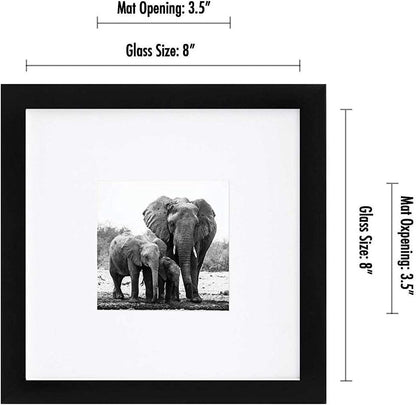 Americanflat 8x10 Picture Frame with Shatter-Resistant Glass - Use as 5x7 Frame with Mat or Display 8x10 Photo Without Mat - Signature Collection - Picture Frames for Tabletop and Wall Display - Black
