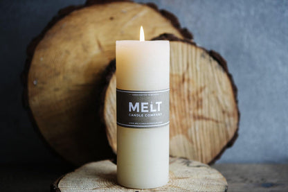 Melt Candle Pillar Candles, 3 Pack - Unscented Candles for Home, Church, Weddings, & More - 3" x 4", Ivory