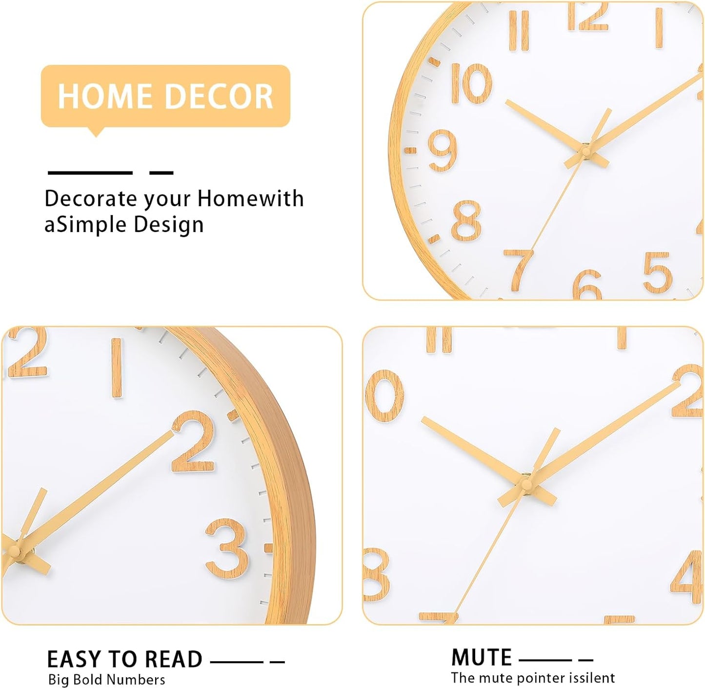 Wall Clocks Battery Operated 8 inch Modern Wall Clock,Silent Non Ticking Wall Clock for Living Room Bedroom Kitchen Office Classroom Decor (Green White)
