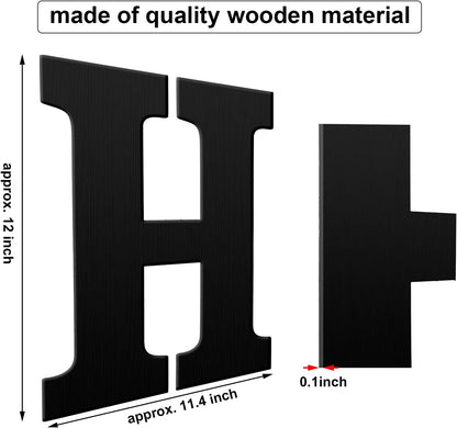 4 Pack Wooden Home Sign Wall Hanging Decor Farmhouse Letters for Wall Art Wreath Rustic Home Decor for Living Room Kitchen Housewarming Gifts(Black)