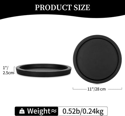 Hanobe Candle Plate Holder Tray: Round Wood Decorative Candle Plate - Rustic Farmhouse CoffeeTable Decor - Tealight Pillar Trays for Home Decor (Distressed)