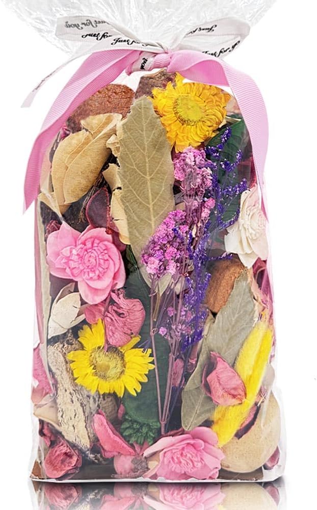 Qingbei Rina Spring Potpourri Bags,Lemon/Citrus/Thyme Potpourris Bowl Filler,Yellow Decorative Pot pourri Dried Flowers,Home Fragrance Sachet, Vase Fillers(20 oz)
