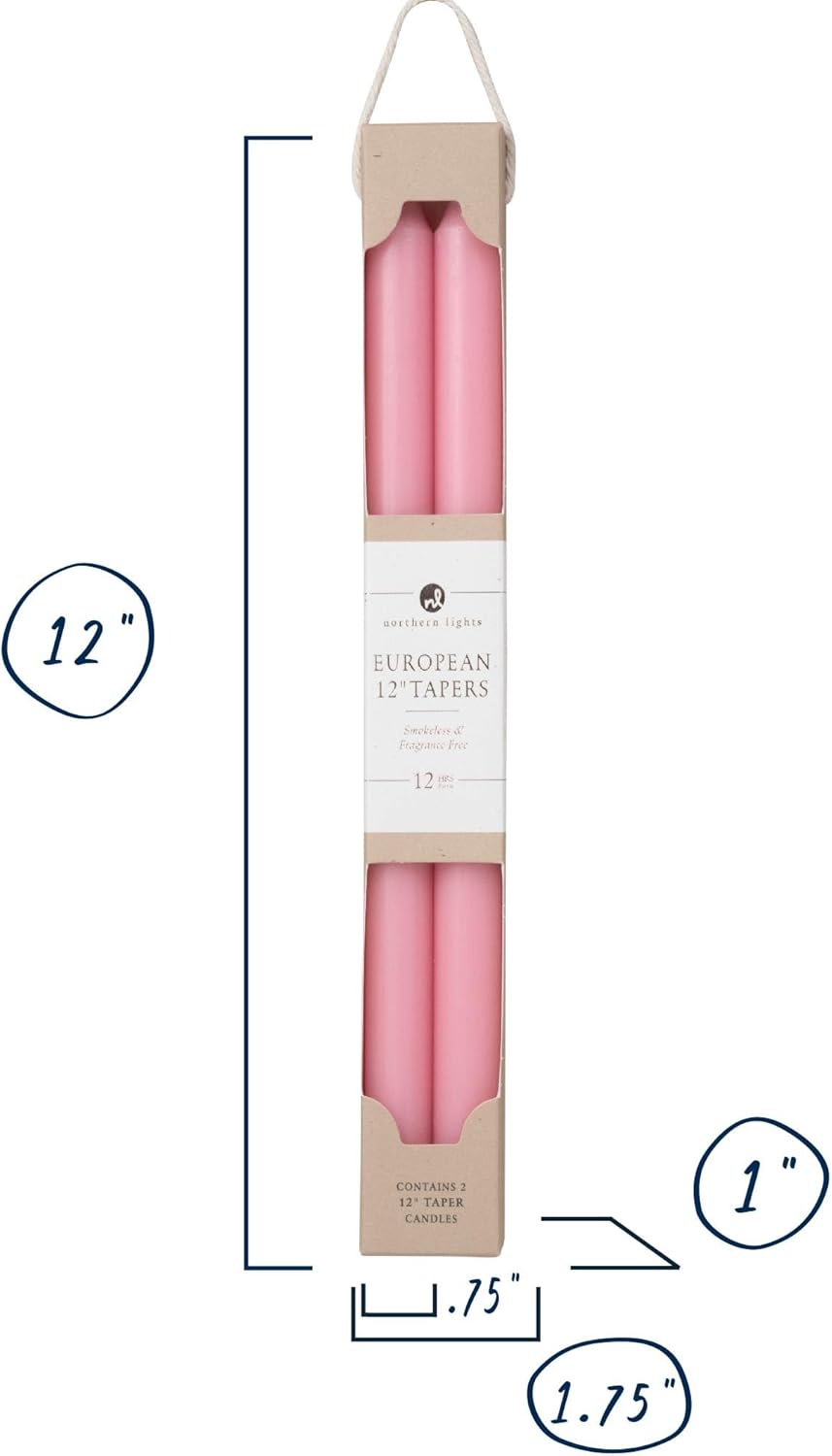 Northern Lights Candles - 12" 2PK Premium Tapers, Prairie Blue - 72865
