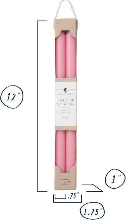 Northern Lights Candles - 12" 2PK Premium Tapers, Prairie Blue - 72865