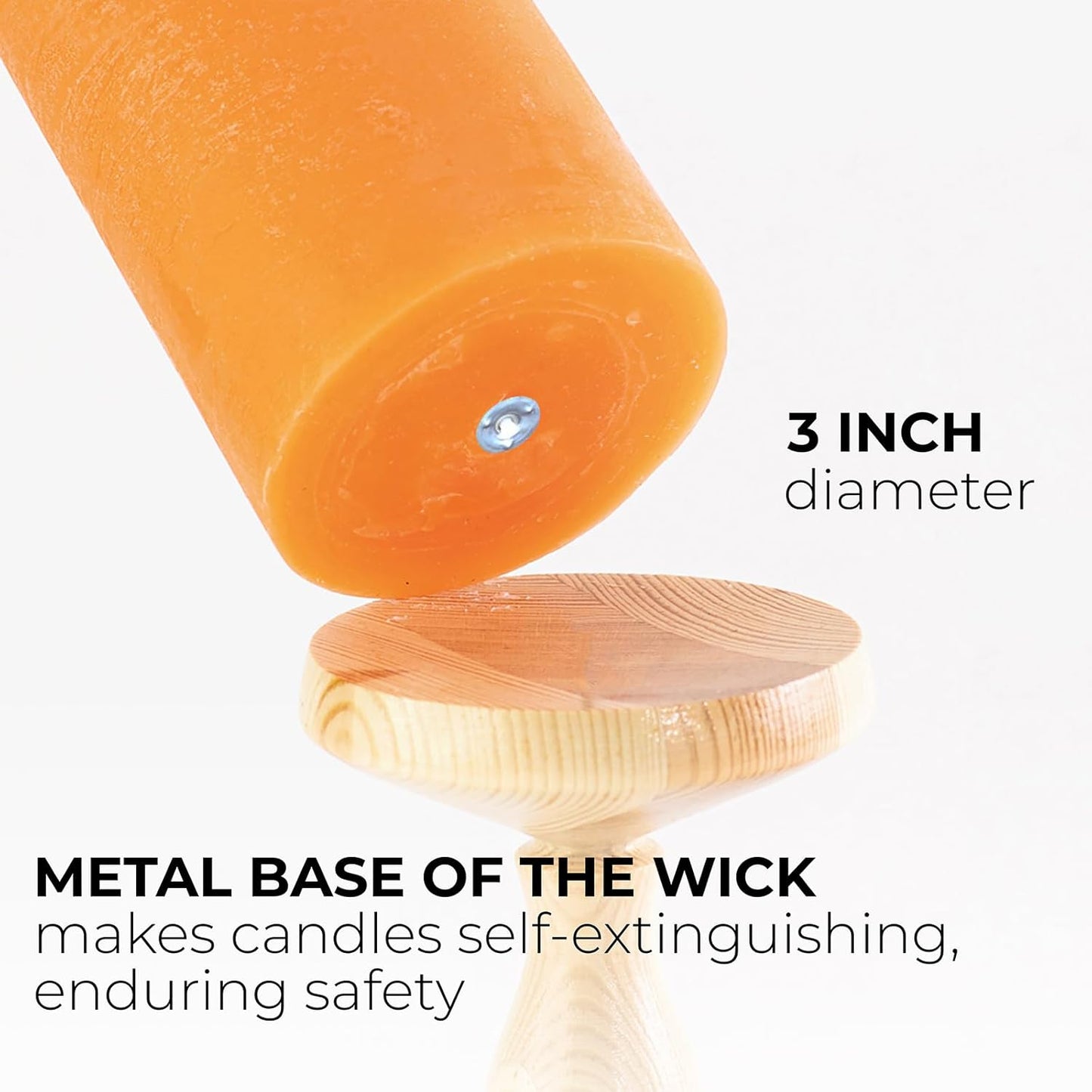 CANDWAX 3x4 inch Pillar Candles Set of 3 – Unscented Dripless Rustic Dark Blue Candles for Room Decor, Weddings, Centerpieces