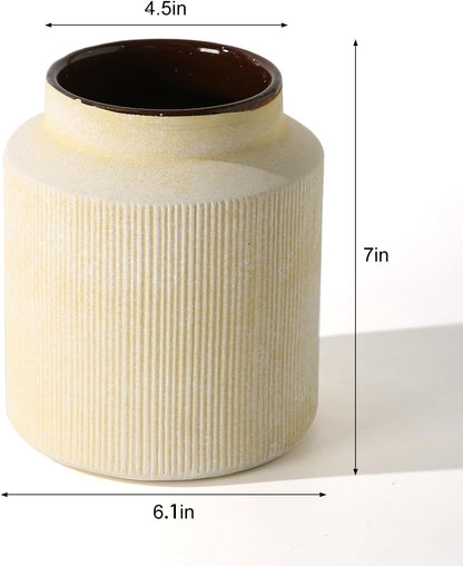 Rustic Vases for Home Decor. Ceramic Vase for Dining Table Decor. Terracotta Decorative Vase 6.1IN. ZSHLXM