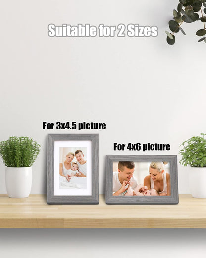Egofine 8x10 Picture Frames Set of 4, Made of Solid Wood Covered by Plexiglass 4x6 and 5x7 with Mat or 8x10 without Mat, for Table Top Display and Wall Mounting Photo Frame Black