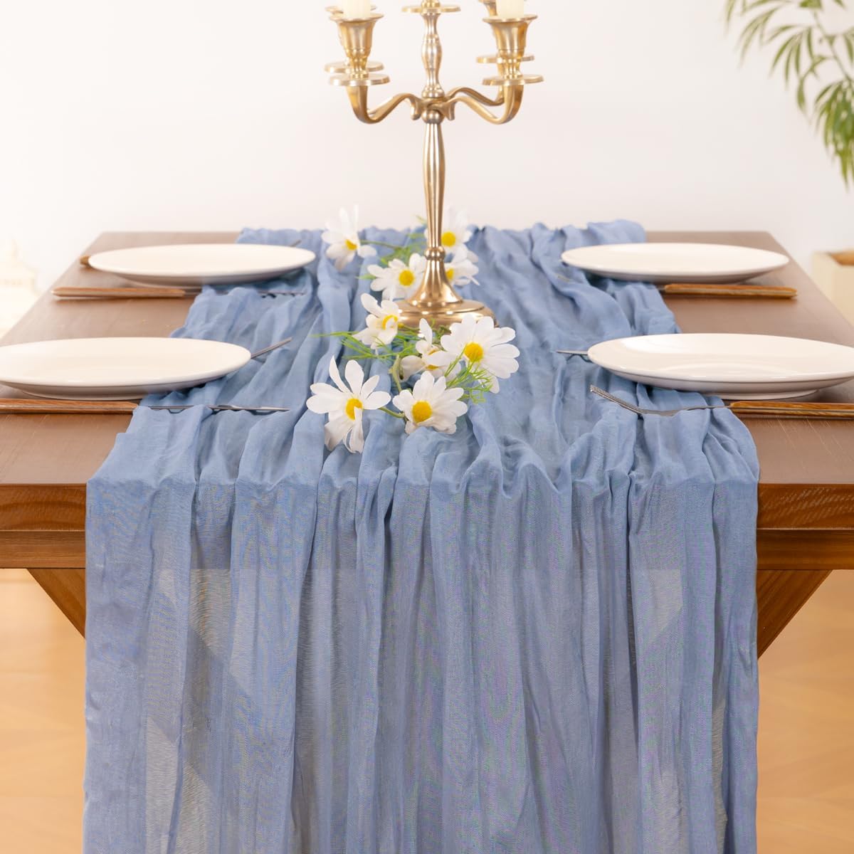 Socomi 3pcs Sage Green Cheesecloth Table Runner Summer Boho Rustic Gauze 120 inch 10FT Cheese Cloth Sheer Runner for Wedding Party Baby Shower Home Decor Holiday Decorations