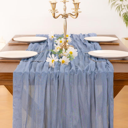 Socomi 3pcs Sage Green Cheesecloth Table Runner Summer Boho Rustic Gauze 120 inch 10FT Cheese Cloth Sheer Runner for Wedding Party Baby Shower Home Decor Holiday Decorations