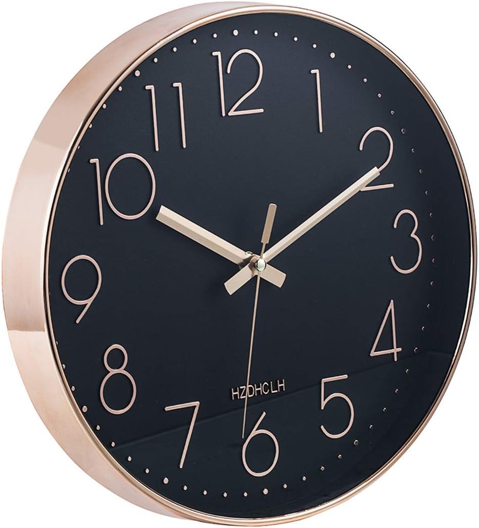 HZDHCLH Wall Clocks Battery Operated,12 inch Silent Non Ticking Modern Wall Clock for Living Room Bedroom Kitchen Office Classroom Decor (Olive Green and Gold)