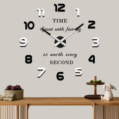 VANGOLD Large Wall Clocks for Living Room Decor, Decorative Wall Clocks Battery Operated (Black Wall Decor)