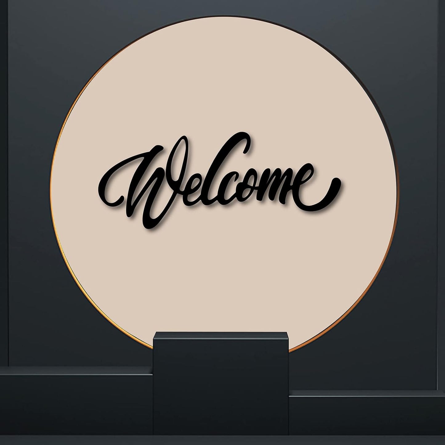 CREATCABIN Welcome Sign Welcome Wood Cutout Wooden Wall Decor Letters Laser Cut Art Unfinished Rustic Decorative DIY for Front Door Home Gallery Porch Coffee Bar Wreath Gift 11.8 x 2.4 Inch