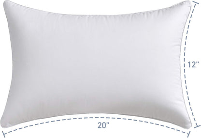 Oubonun 18"x18" Pillow Inserts (Set of 2) - Throw Pillow Inserts with 100% Cotton Cover - 18 Inch Square Interior Sofa Pillow Inserts - Decorative Pillow Insert Pair - White Couch Pillow