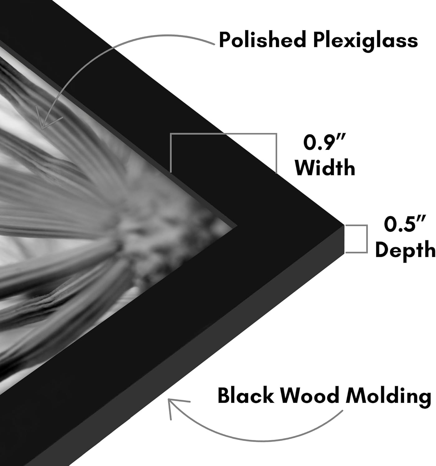 Americanflat 16x20 Picture Frame with Polished Plexiglass - Black Picture Frame - Wide Photo Frames Made of Engineered Wood for Vertical or Horizontal Wall Display - Epic Collection - Black - Colors A