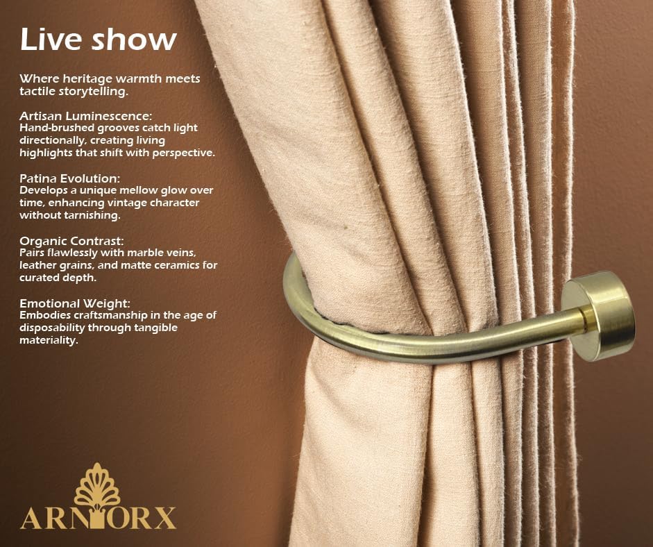 Quality Curtain Holdbacks, Solid Steel Curtain Holdback with Disk Finial,Electroplate Finishes, Set of 2 Window Curtain Tieback Hooks, Warm Gold