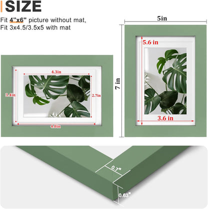 Egofine 12x16 Picture Frame Black, Covered by Plexiglass Made of Solid Wood, Display Pictures 9x12 and 11x14 with Mat or 12x16 Without Mat, for Wall Mounting Photo Frame - Colors A