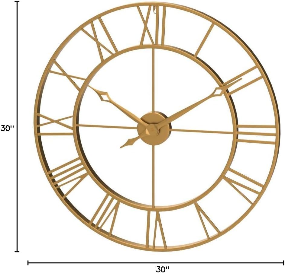 CLXEAST 30 Inch Large Wall Clock Modern, Oversized Roman Numeral Decorative Black Metal Wall Clock for Living Room Decor,House Warming Gifts New Home