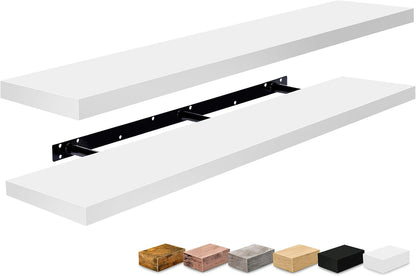 Sorbus Floating Shelves for Wall - 48 Inch Long Bathroom Shelves, Wall Decor for Bedroom, Kitchen, Living Room & Book Storage - Mounted Floating Shelf with Invisible Brackets (Maple Wood, 2 Pack)