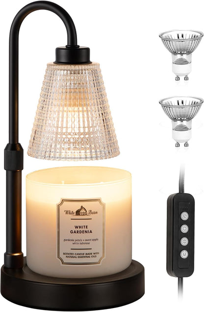 Innqoo Candle Warmer Lamp with Timer, Dimmable Candle Warmer for Jar Candles, Height Adjustable Wax Melts Warmer, Birthday Gifts for Women Mom, House Warming Gifts New Home Decor