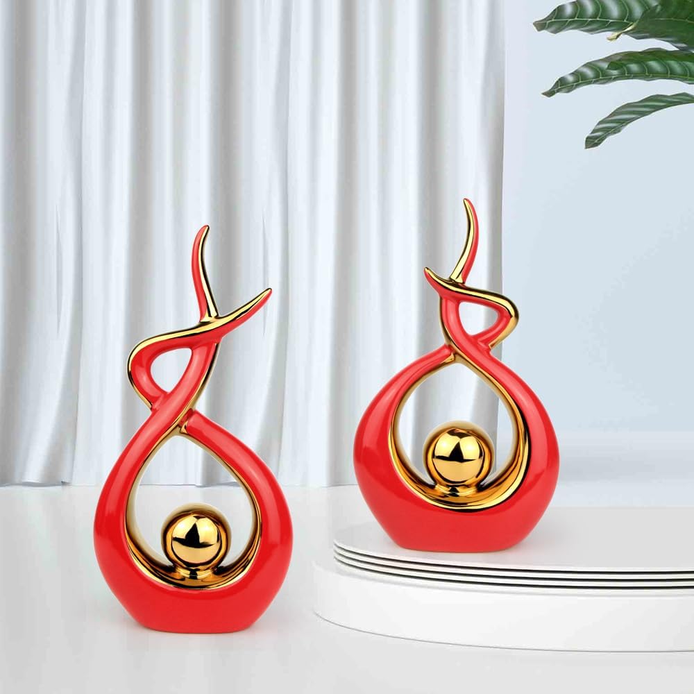 Norrclp Home Decor Modern Abstract Art Ceramic Statue Table Decorations for Dining Room Living Room Office Centerpiece