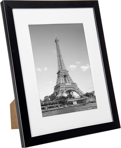 upsimples 5x7 Picture Frame Set of 10, Display Pictures 4x6 with Mat or 5x7 Without, Multi Photo Frames Collage for Wall or Tabletop Display, Black