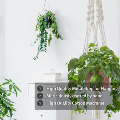 feedee Macrame Plant Hangers Indoor Macrame Hanging Planters for Indoor Plants, 6 Pack Hanging Plant Holders Indoor Hanging, Macromay Plant Hangers for Indoor Plant Hanger, Outdoor Flower Pots Holder