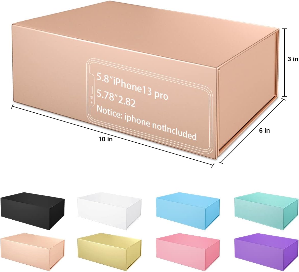 Pink Gift Box 10" x 6" x 3" with Magnetic Closure Lid Gift Boxe for Presents,Bridesmaid Gifts Boxes,Cute Box,Birthday Gift box,Luxury for Gift Packaging, Magnetic Gift Boxe for Wrapping Gifts (Pink)