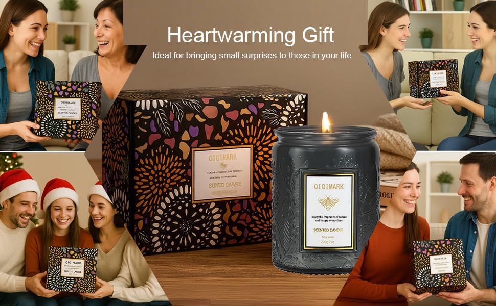 Mother’s Day Candles Gift Set for Mom, Natural Soy Wax Scented Jar Candles 6-Pack, Aromatherapy Candles for Home, 42oz 300 Hours Long Lasting, Gifts for Women