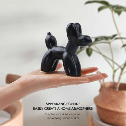 Notakia Cute Ceramics Balloon Dog Statue Crafts Gold Living Room Desktop Decorations,Handmade Modern Small Ceramic Animal Statue Ornament Gold Home Decor Accents