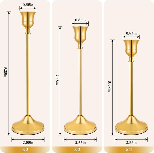 3PCS Candlestick Holders, Taper Candle Holder for Candlesticks, Metal Taper Candle Holders Glaceful Decor Set for Wedding Centerpieces, Christmas, Birthday Party, Holiday Dinning Table Décor