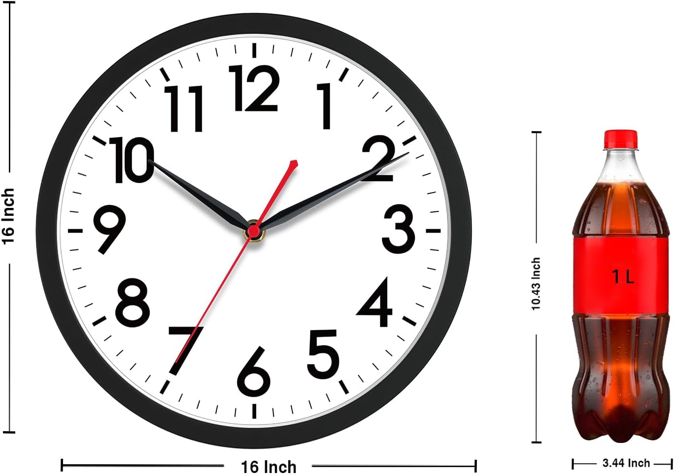 AKCISOT Wall Clock, Modern Small Wall Clocks Battery Operated 8 Inch, Silent Non-Ticking Analog Classic for Office, Home, Bathroom, Kitchen, Bedroom, School(Black)