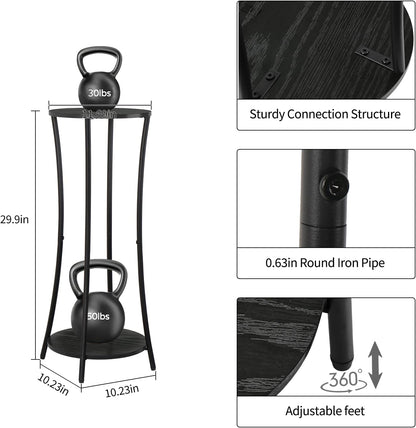 YINMIT Plant Stand Indoor,2 Tier Round Potted Holder Rack,Flower Pot Stand Shelf,Round Supports Rack,Corner Plant Shelf for Balcony Garden Patio Living Room,Brown