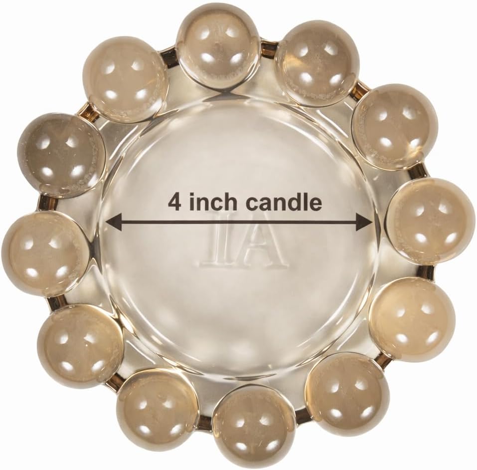 Alice Lane Original Bubble Candle Dish – Chic Smoky Glass Candle Dish for Home Decor – Decorative Modern Candle Holder for Small Candles & Diffusers