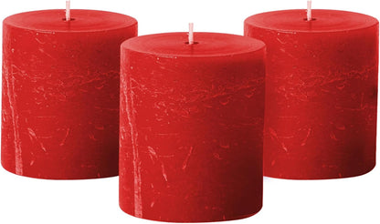 Simply Soson 3x6 inch Ivory Pillar Candles Set of 3, Rustic Texture, Unscented Ivory Candles, Dripless Candles, 3 inch Pillar Candles Ideal as Wedding, Parties, Spas, Dinner, Home Decoration, Church