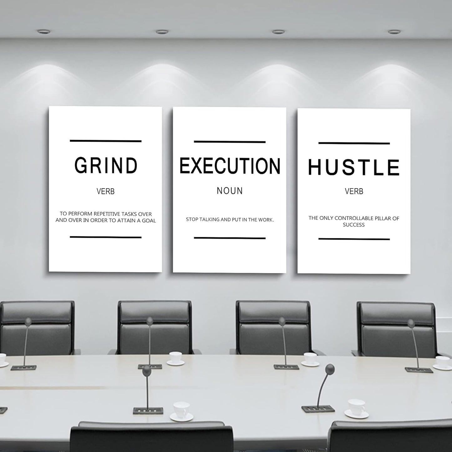 Inspirational Canvas Painting Wall Art -EPHANY ART,Mindset Quotes Prints, Success Framed Entrepreneur Poster Positive Quotes Wall Poster for Home Office Workplace (M-3pcs,12x16inchx3pcs)