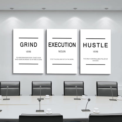 Inspirational Canvas Painting Wall Art -EPHANY ART,Mindset Quotes Prints, Success Framed Entrepreneur Poster Positive Quotes Wall Poster for Home Office Workplace (M-3pcs,12x16inchx3pcs)