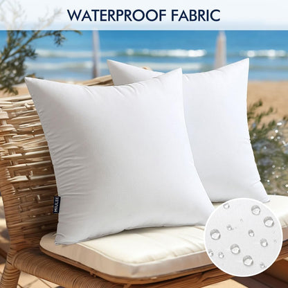 MIULEE Pack of 2 12x20 Inch Outdoor Pillow Inserts Waterproof Decorative Throw Pillow Insert, Rectangle Lumbar Garden Pillow Form for Patio Sofa Couch