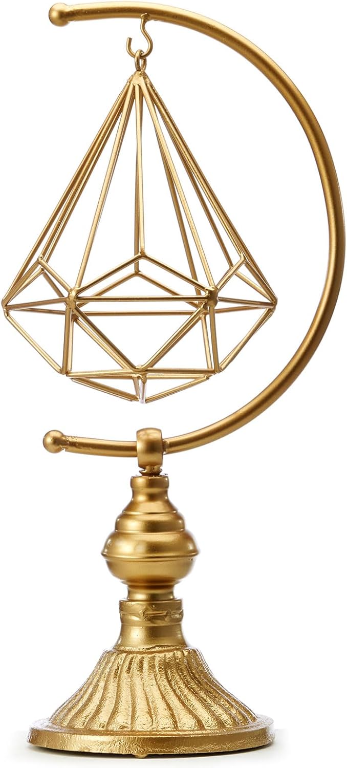 HLQMFHT 7 inches Metal Geometric Abstract Sculpture， Metal Geometric Sculpture Decor Sphere, Tabletop Decor for Living Room,Study,Bedroom,Modern Home Decor Accents