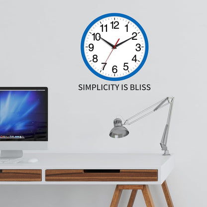 Rohioue Wall Clock Modern 8 Inch Battery Operated Silent Non Ticking Small Analog Clock for Living Room Office Home Bedroom Kitchen Bathroom(Black)