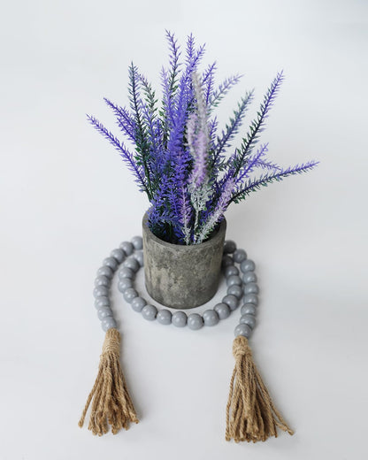 Boho Decor Wood Beads Garland Farmhouse Wall Hanging Decorations Natural Wooden Bead Tassel Decorative for Coffee Table Christmas and Prayer (Nature, 58")