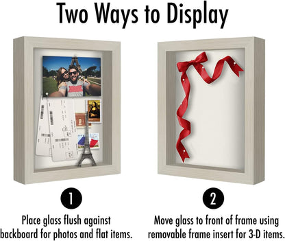 Americanflat 12x16 Shadow Box Frame with Polished Plexiglass - Silhouette Collection - Large Shadow Box Display Case for Tabletop and Wall Display - Black with Soft Felt Back