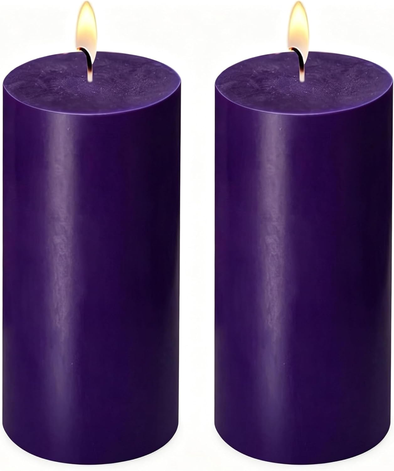 2 Pack 3x6 Inch Sage Green Unscented Pillar Candles - 70 Hour Long Burning Dripless Smokeless Candles for Home Decor Weddings Festivals Spa Meditation