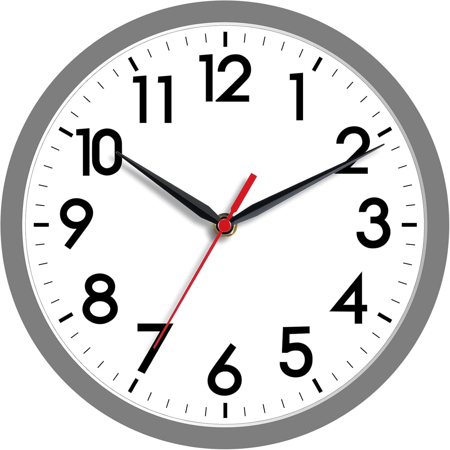 AKCISOT Wall Clock, Modern Small Wall Clocks Battery Operated 8 Inch, Silent Non-Ticking Analog Classic for Office, Home, Bathroom, Kitchen, Bedroom, School(Black)
