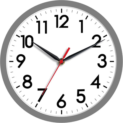 AKCISOT Wall Clock, Modern Small Wall Clocks Battery Operated 8 Inch, Silent Non-Ticking Analog Classic for Office, Home, Bathroom, Kitchen, Bedroom, School(Black)