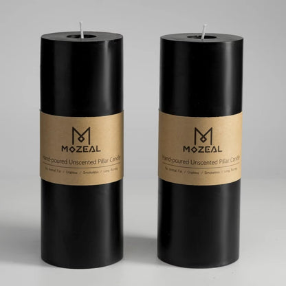 MOZEAL 3" x 4" Hand-Poured Unscented Candle,Dripless Pillar Candle Set of 3,Long Clean Burning,Approx 72 Hours Burn Time,Rustic Country Style,Wedding,Dinner,Christmas and Home Decor,White