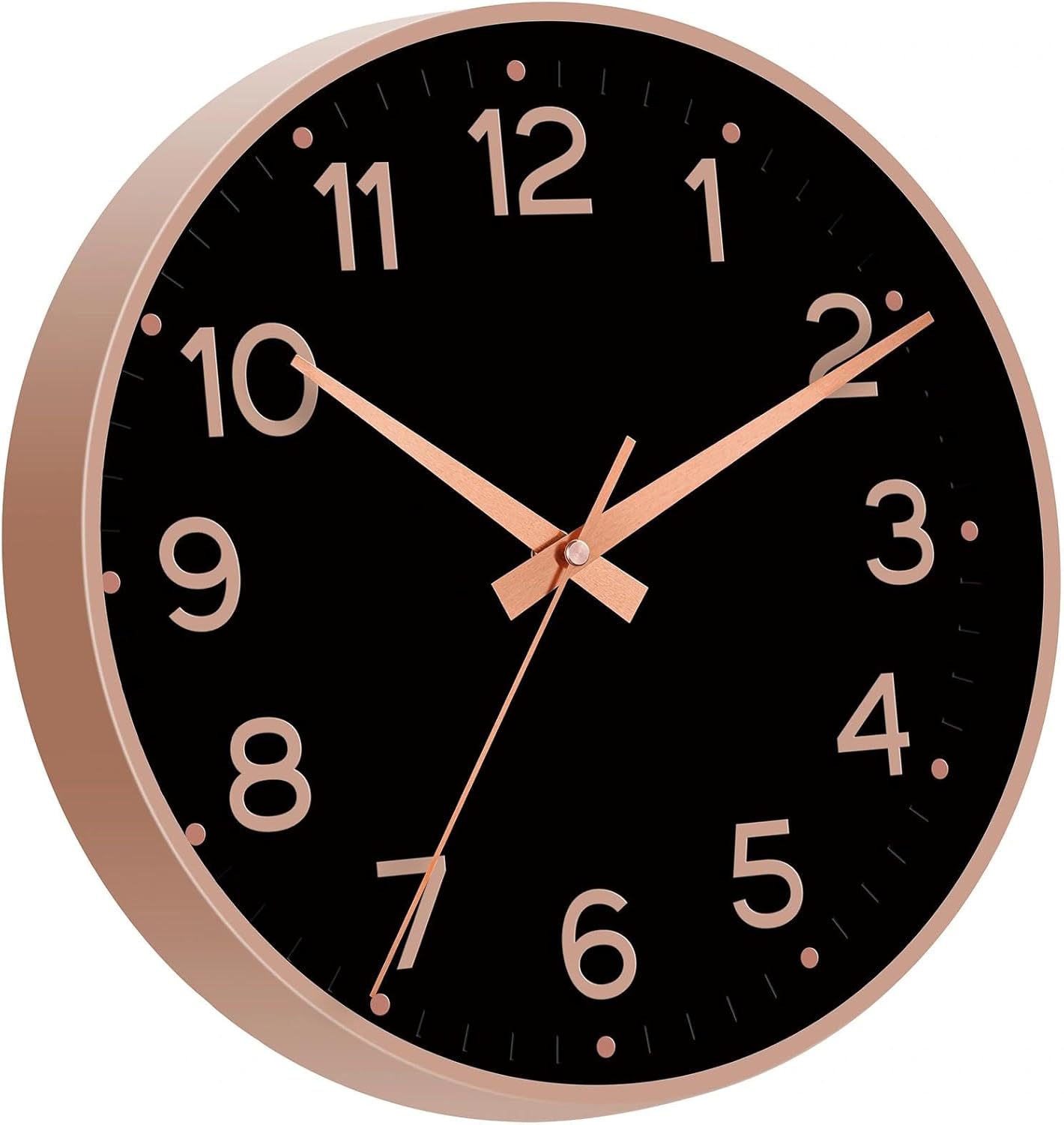 Roymnie Wall Clock Green, Silent Wall Clocks Battery Operated 8 Inch-Modern Non Ticking Analog Clock Decorative for Kitchen Office Bathroom Bedroom(Gold)