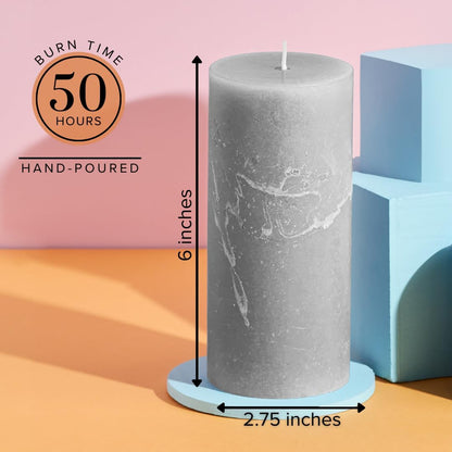 Simply Soson 3x6 inch Ivory Pillar Candles Set of 3, Rustic Texture, Unscented Ivory Candles, Dripless Candles, 3 inch Pillar Candles Ideal as Wedding, Parties, Spas, Dinner, Home Decoration, Church