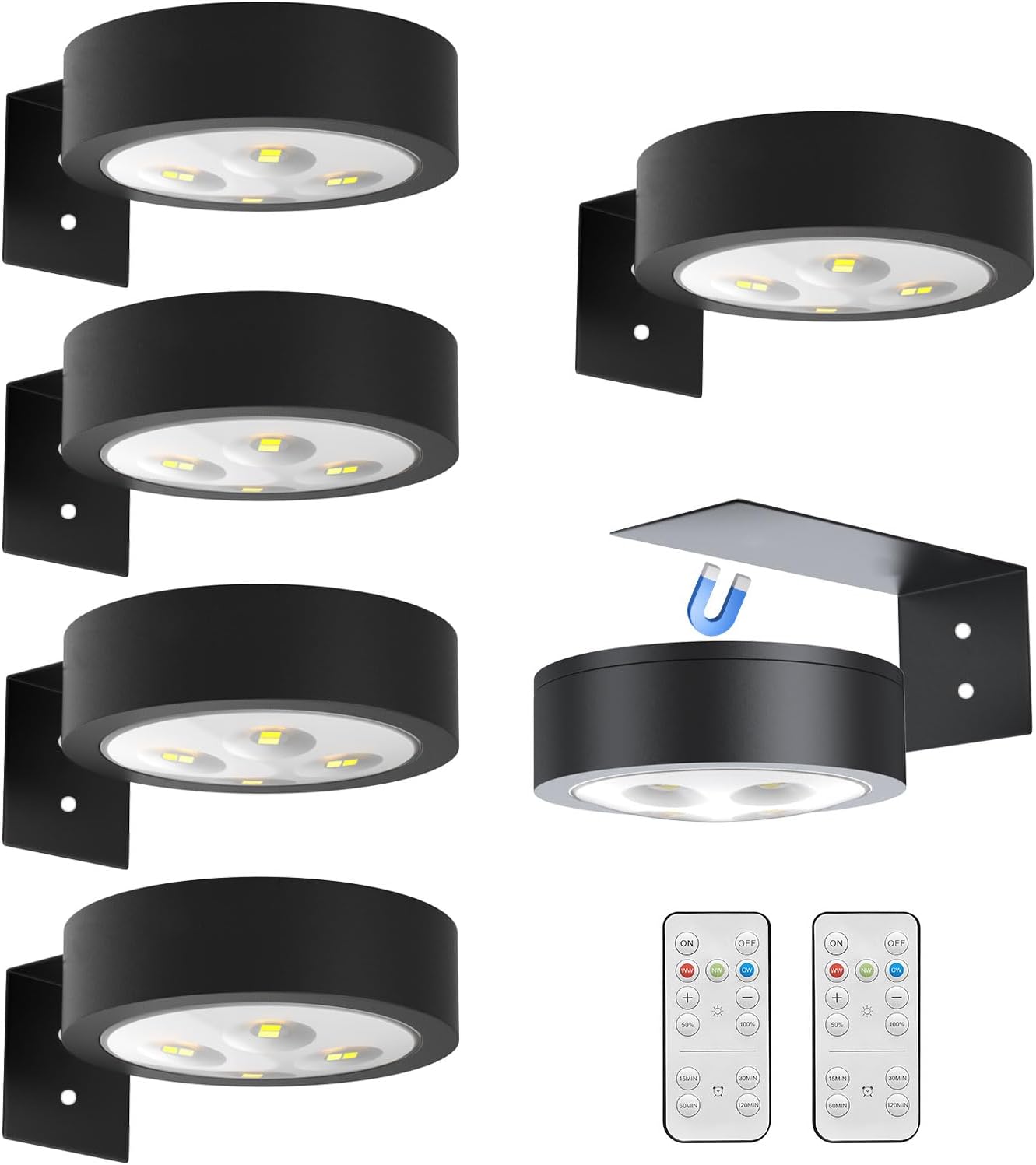 Arixinks 3PACK Picture Light Battery Operated with Remote, Painting Light for Wall Art with 3 Lighting Colors Dimmable, LED Art Display Accent Light on Wall for Poster Dartboard Frame Portrait Black