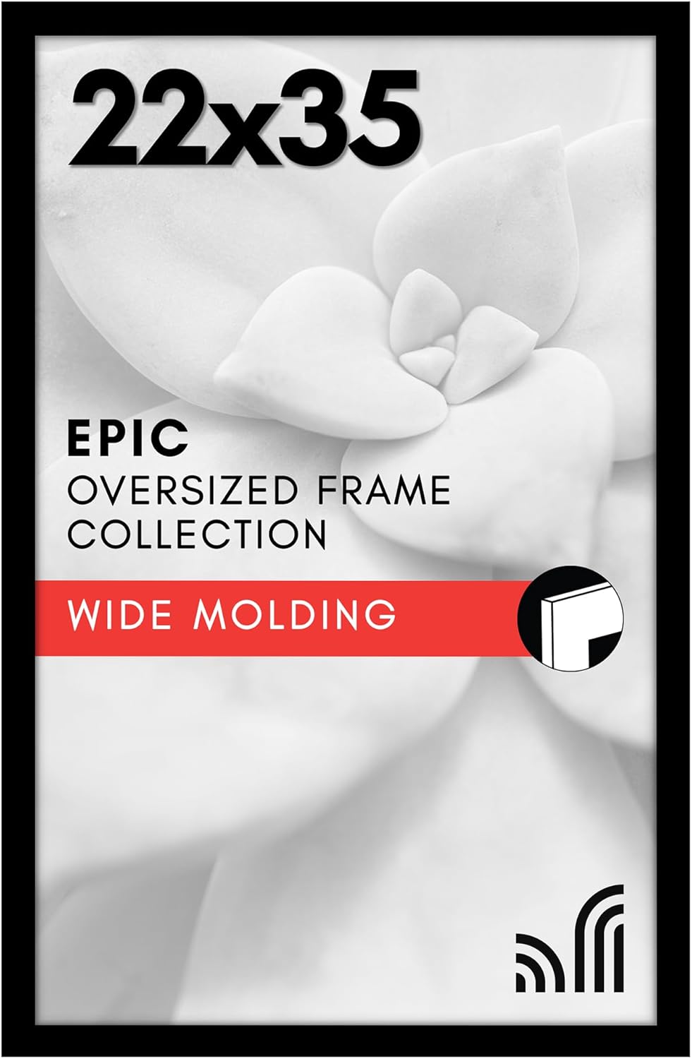 Americanflat 16x20 Picture Frame with Polished Plexiglass - Black Picture Frame - Wide Photo Frames Made of Engineered Wood for Vertical or Horizontal Wall Display - Epic Collection - Black - Colors C