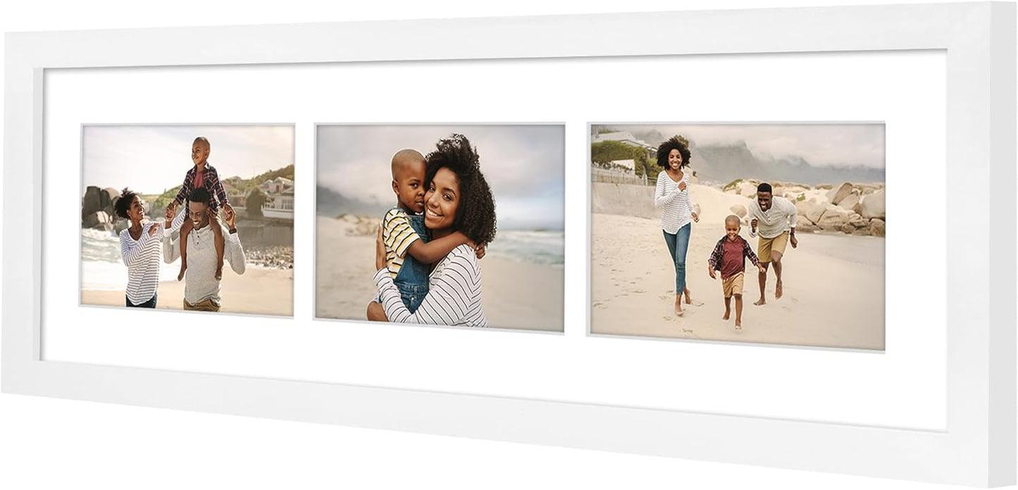 Americanflat 4x6 Collage Picture Frame with Shatter-Resistant Glass - Fits Five 4x6 Photos or Use as One 11x14 Picture Frame - Signature Collection - Collage Frames for Wall Display - Black